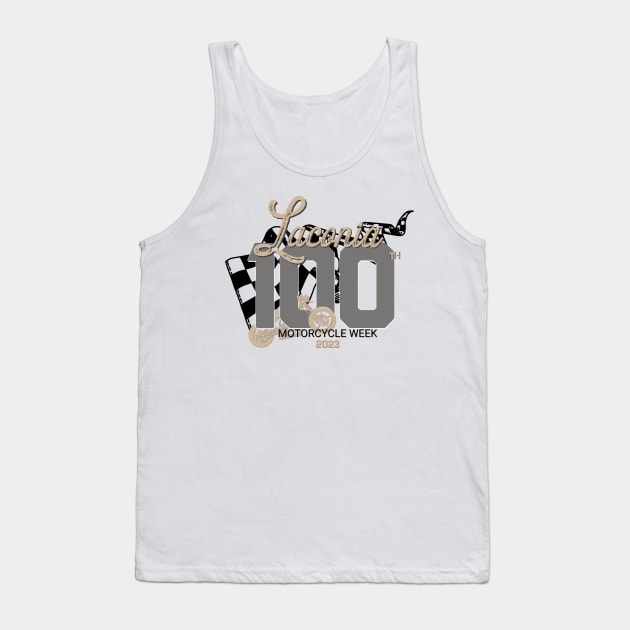 100th Anniversary Laconia Motorcycle Week New Hampshire - finish line black Tank Top by PincGeneral